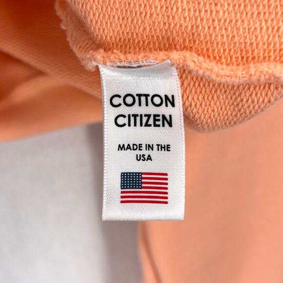 COTTON CITIZEN Milan Cropped Long Sleeve Sweatshirt Womens XS Melon Orange Mock - Picture 10 of 16